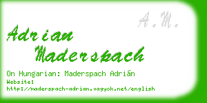 adrian maderspach business card